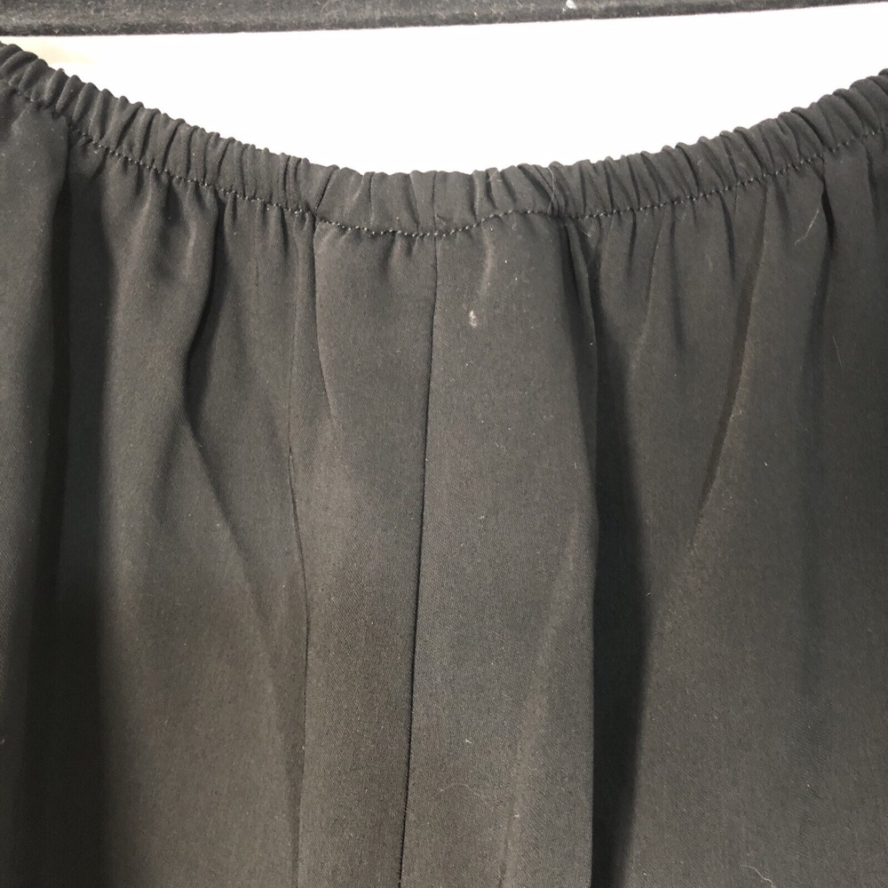 Caroline Rose Women's Black Wide Leg Palazzo Crepe Elastic Waist Pants - Size S - Picture 6 of 10